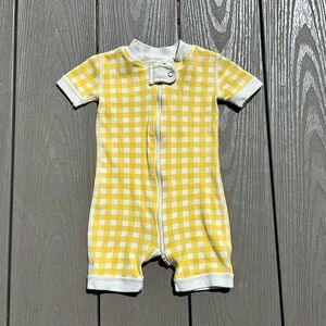 Hanna Andersson yellow gingham shortie pajamas
